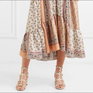 Valentino Rockstud Block Heel Cage Sandals